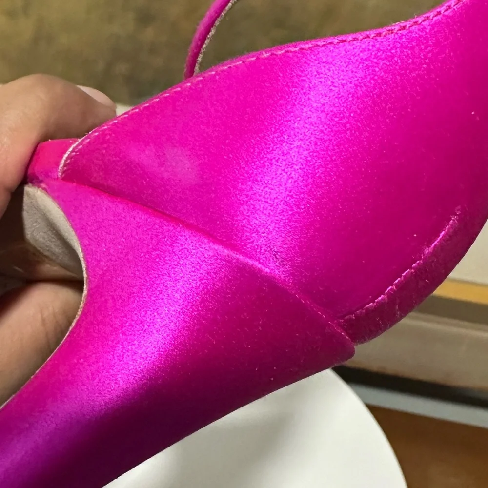 🌹STUART WEITZMAN🌹 Disco Platform Sandals In Bright Pink Size: 6B